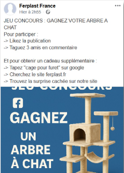 social media contest on facebook to trigger ctr manipulation