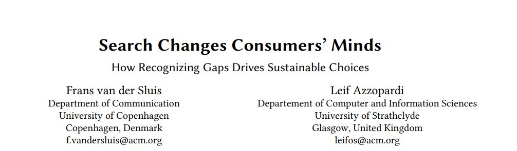 Search Changes Consumers Minds - Frans van der Sluis and Leif Azzopardi - ACM SIGIR CHIIR 2025
